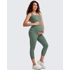image:imageG4Free BareFeel Maternity Leggings with Pockets Over The Belly Stretchy Workout Yoga Pregnancy PantsGray Sage