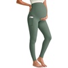 image:imageG4Free BareFeel Maternity Leggings with Pockets Over The Belly Stretchy Workout Yoga Pregnancy PantsGray Sage