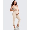 image:imageG4Free BareFeel Maternity Leggings with Pockets Over The Belly Stretchy Workout Yoga Pregnancy PantsLight Khaki
