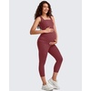 image:imageG4Free BareFeel Maternity Leggings with Pockets Over The Belly Stretchy Workout Yoga Pregnancy PantsRed