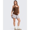 image:imageG4Free BareFeel Maternity Racerback Tank Tops with Built in Bra Ruched Sleeveless Square Neck Pregnancy Yoga Workout ShirtsDark Coffee