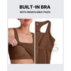 image:imageG4Free BareFeel Maternity Racerback Tank Tops with Built in Bra Ruched Sleeveless Square Neck Pregnancy Yoga Workout ShirtsDark Coffee