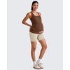 image:imageG4Free BareFeel Maternity Racerback Tank Tops with Built in Bra Ruched Sleeveless Square Neck Pregnancy Yoga Workout ShirtsDark Coffee