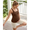 image:imageG4Free BareFeel Maternity Racerback Tank Tops with Built in Bra Ruched Sleeveless Square Neck Pregnancy Yoga Workout ShirtsDark Coffee