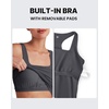 image:imageG4Free BareFeel Maternity Racerback Tank Tops with Built in Bra Ruched Sleeveless Square Neck Pregnancy Yoga Workout ShirtsDark Gray
