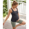 image:imageG4Free BareFeel Maternity Racerback Tank Tops with Built in Bra Ruched Sleeveless Square Neck Pregnancy Yoga Workout ShirtsDark Gray
