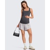 image:imageG4Free BareFeel Maternity Racerback Tank Tops with Built in Bra Ruched Sleeveless Square Neck Pregnancy Yoga Workout ShirtsDark Gray