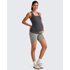 image:imageG4Free BareFeel Maternity Racerback Tank Tops with Built in Bra Ruched Sleeveless Square Neck Pregnancy Yoga Workout ShirtsDark Gray