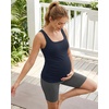image:imageG4Free BareFeel Maternity Racerback Tank Tops with Built in Bra Ruched Sleeveless Square Neck Pregnancy Yoga Workout ShirtsDark Navy