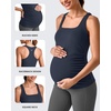 image:imageG4Free BareFeel Maternity Racerback Tank Tops with Built in Bra Ruched Sleeveless Square Neck Pregnancy Yoga Workout ShirtsDark Navy