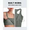 image:imageG4Free BareFeel Maternity Racerback Tank Tops with Built in Bra Ruched Sleeveless Square Neck Pregnancy Yoga Workout ShirtsGray Sage