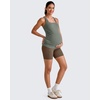 image:imageG4Free BareFeel Maternity Racerback Tank Tops with Built in Bra Ruched Sleeveless Square Neck Pregnancy Yoga Workout ShirtsGray Sage