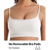 image:imageG4Free BareFeel Non Padded Adjustable Spaghetti Strap Sports Bra for Women Scoop Neck Wireless Tank Tops Casual Daily WearPure White