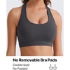 image:imageG4Free BareFeel Non Padded Racerback Sports Bra for Women  Scoop Neck Tank Tops Casual Yoga Light WorkoutDark Gray