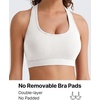 image:imageG4Free BareFeel Non Padded Racerback Sports Bra for Women  Scoop Neck Tank Tops Casual Yoga Light WorkoutPure White