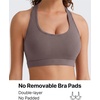 image:imageG4Free BareFeel Non Padded Racerback Sports Bra for Women  Scoop Neck Tank Tops Casual Yoga Light WorkoutTaupe