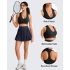 image:imageG4Free BareFeel Polo Collared Padded Sports Bra for Women V Neck Racerback Tennis Golf Tank TopsBlack