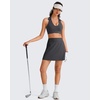 image:imageG4Free BareFeel Polo Collared Padded Sports Bra for Women V Neck Racerback Tennis Golf Tank TopsDark Gray
