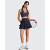 image:imageG4Free BareFeel Polo Collared Padded Sports Bra for Women V Neck Racerback Tennis Golf Tank TopsDark Navy