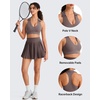 image:imageG4Free BareFeel Polo Collared Padded Sports Bra for Women V Neck Racerback Tennis Golf Tank TopsTaupe