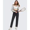 image:imageG4Free ShiftReady Ankle Womens Casual Pants with Pockets Tapered Front Pleated High Waist Trousers for Work Lounge TravelBlack