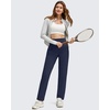 image:imageG4Free ShiftReady Ankle Womens Casual Pants with Pockets Tapered Front Pleated High Waist Trousers for Work Lounge TravelDark Navy