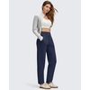 image:imageG4Free ShiftReady Ankle Womens Casual Pants with Pockets Tapered Front Pleated High Waist Trousers for Work Lounge TravelDark Navy