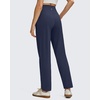 image:imageG4Free ShiftReady Ankle Womens Casual Pants with Pockets Tapered Front Pleated High Waist Trousers for Work Lounge TravelDark Navy