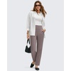 image:imageG4Free ShiftReady Ankle Womens Casual Pants with Pockets Tapered Front Pleated High Waist Trousers for Work Lounge TravelTaupe