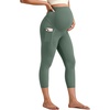 image:imageG4Free BareFeel Maternity Leggings with Pockets Over The Belly Stretchy Workout Yoga Pregnancy PantsGray Sage