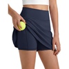 image:imageG4Free Barefeel Tennis Skirts for Girls High Waisted Athletic Skort with Builtin Shorts and Pockets for Golf Running CasualDark Navy