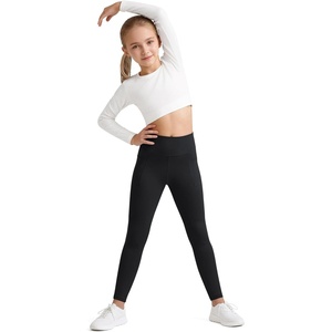 image:imageG4Free BareFeel Girls Leggings High Waist Athletic Yoga Pants with Pockets Dance Running Tights 612 YearsBlack