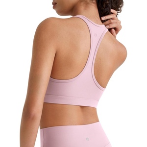 image:imageG4Free BareFeel Non Padded Racerback Sports Bra for Women  Scoop Neck Tank Tops Casual Yoga Light WorkoutBlush