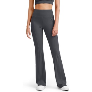 image:imageG4Free BareFeel Yoga Pants Women High Waisted Flared Leggings with Pockets Soft Casual Flare Pants 293133Deep Grey