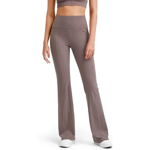 image:imageG4Free BareFeel Yoga Pants Women High Waisted Flared Leggings with Pockets Soft Casual Flare Pants 293133Taupe