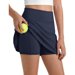 image:imageG4Free Barefeel Tennis Skirts for Girls High Waisted Athletic Skort with Builtin Shorts and Pockets for Golf Running CasualDark Navy