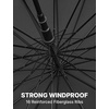 image:imageG4Free 54 Inch Strong Windproof Large Umbrella for Rain 16 Ribs Stick Umbrellas Auto Open Wooden Handle Travel Golf for Men WomenBlack
