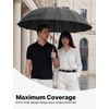 image:imageG4Free 54 Inch Strong Windproof Large Umbrella for Rain 16 Ribs Stick Umbrellas Auto Open Wooden Handle Travel Golf for Men WomenBlack