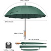 image:imageG4Free 54 Inch Strong Windproof Large Umbrella for Rain 16 Ribs Stick Umbrellas Auto Open Wooden Handle Travel Golf for Men WomenDark Green