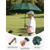 image:imageG4Free 54 Inch Strong Windproof Large Umbrella for Rain 16 Ribs Stick Umbrellas Auto Open Wooden Handle Travel Golf for Men WomenDark Green