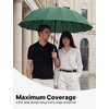 image:imageG4Free 54 Inch Strong Windproof Large Umbrella for Rain 16 Ribs Stick Umbrellas Auto Open Wooden Handle Travel Golf for Men WomenDark Green