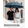 image:imageG4Free 54 Inch Strong Windproof Large Umbrella for Rain 16 Ribs Stick Umbrellas Auto Open Wooden Handle Travel Golf for Men WomenNavy Blue
