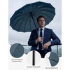 image:imageG4Free 54 Inch Strong Windproof Large Umbrella for Rain 16 Ribs Stick Umbrellas Auto Open Wooden Handle Travel Golf for Men WomenNavy Blue