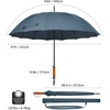image:imageG4Free 54 Inch Strong Windproof Large Umbrella for Rain 16 Ribs Stick Umbrellas Auto Open Wooden Handle Travel Golf for Men WomenNavy Blue