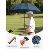 image:imageG4Free 54 Inch Strong Windproof Large Umbrella for Rain 16 Ribs Stick Umbrellas Auto Open Wooden Handle Travel Golf for Men WomenNavy Blue