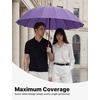 image:imageG4Free 54 Inch Strong Windproof Large Umbrella for Rain 16 Ribs Stick Umbrellas Auto Open Wooden Handle Travel Golf for Men WomenPurple