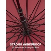 image:imageG4Free 54 Inch Strong Windproof Large Umbrella for Rain 16 Ribs Stick Umbrellas Auto Open Wooden Handle Travel Golf for Men WomenWine Red