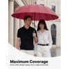 image:imageG4Free 54 Inch Strong Windproof Large Umbrella for Rain 16 Ribs Stick Umbrellas Auto Open Wooden Handle Travel Golf for Men WomenWine Red
