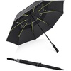 image:imageG4Free Golf Umbrella 62 Inch Large Umbrella for Rain Vented Strong Windproof Waterproof Double Canopy Automatic Open Stick Umbrellas Resist Up to 85 MPH WindsBlack