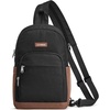 image:imageG4Free Small RFlD Crossbody Backpack Convertible Lightweight Mini Sling Bag for Women Men for Travel amp Hiking Black amp BrownBlack and Brown